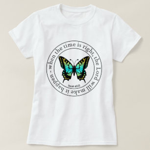 Camiseta Arte com palavras de borboleta religiosa inspirado