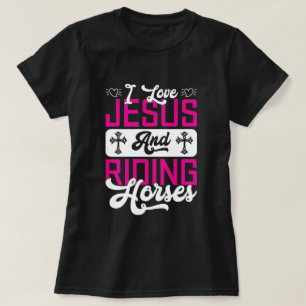 Camiseta Arte com palavras de cavalos Jesus fofo