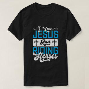 Camiseta Arte com palavras de cavalos Jesus fofo