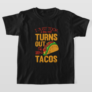 Camiseta Arte com palavras de DNA de taco engraçado