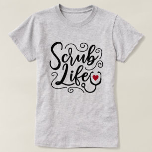 Camiseta Arte com palavras de Enfermeira vida esfoliante co