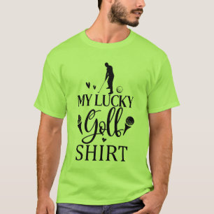 Camiseta Arte com palavras de Golfe sortudo legal