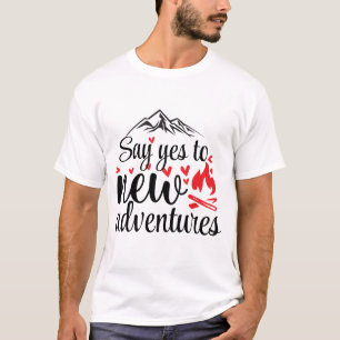 Camiseta Arte com palavras de novas aventuras legais