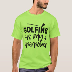 Camiseta Arte com palavras de superpoder de golfe engraçado