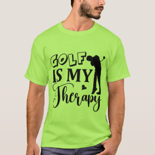 Camiseta Arte com palavras de Terapia de Golfe Divertida