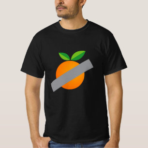 Camiseta Arte cômica laranja com fita adesiva