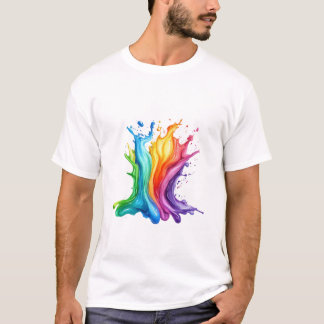 Camiseta Arte Conceitual de Pintura Colorida Design Artísti