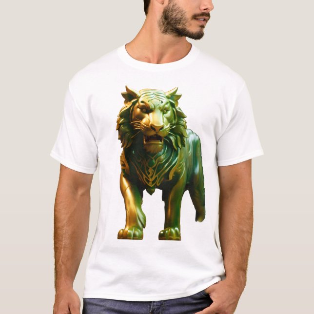 Camiseta Arte Conceitual do Tigre de Jade Asiático (Frente)