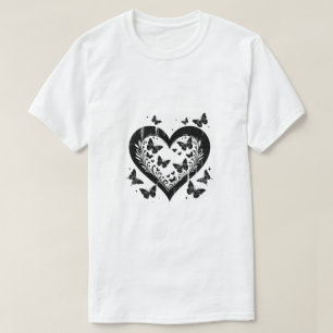 Camiseta Arte Conceitual Preta e Branca Design Artístico