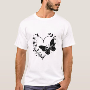 Camiseta Arte Conceitual Preto Branco Design Artístico