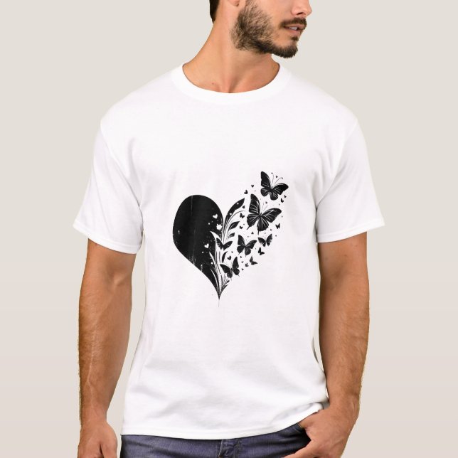 Camiseta Arte Conceitual Preto e Branco Design Artístico (Frente)