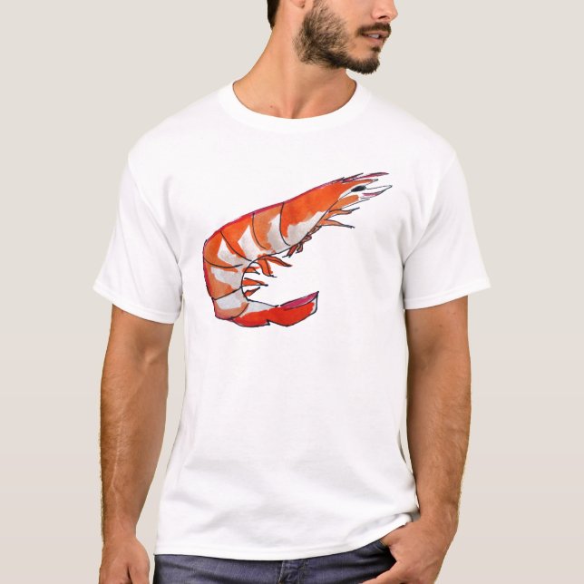 Camiseta Arte cozida camarão-camarão (Frente)