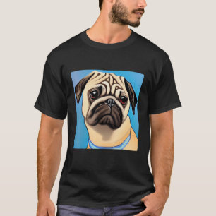 Camiseta Arte Cubista de Cachorro Filhote Pug Smileteespets