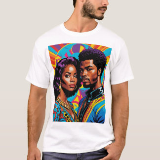 Camiseta Arte Cultural Colorida de Poder Afrocêntr