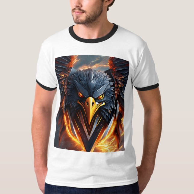 Camiseta "Arte da águia negra: Representação impressionante (Frente)