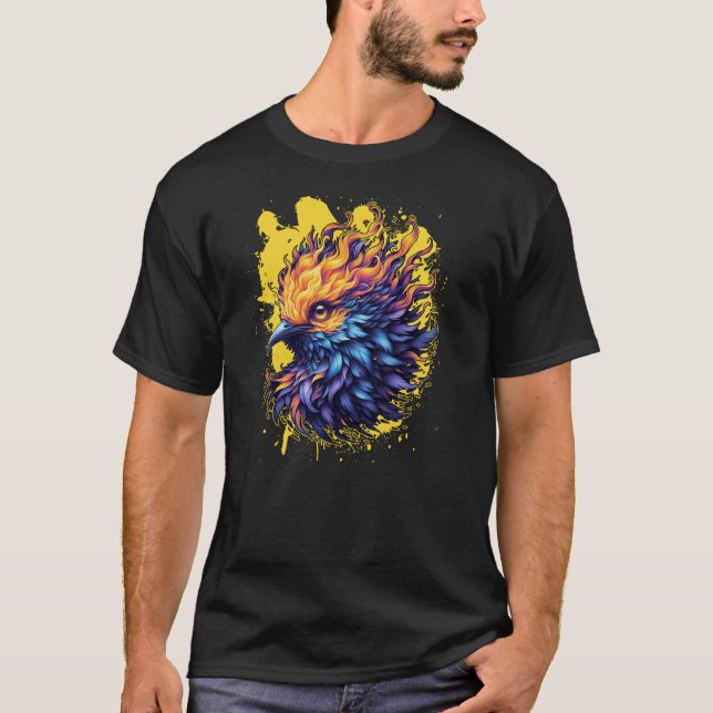 Camiseta Arte da Ave Fênix Ardente (Frente)