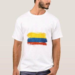 Camiseta Arte da Bandeira da Colômbia