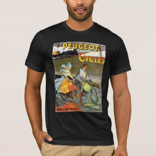 Camiseta Arte da bicicleta do vintage de Peugeot dos ciclos