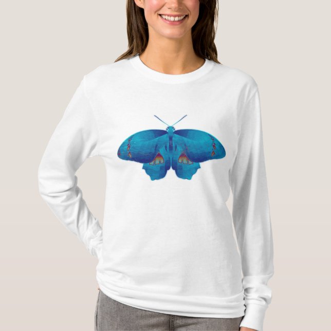 Camiseta Arte da Borboleta Azul (Frente)