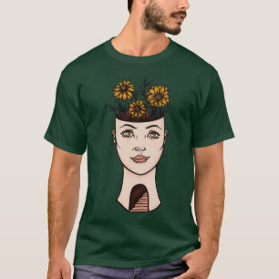 Camiseta Arte da Cabeça da Mulher Surreal