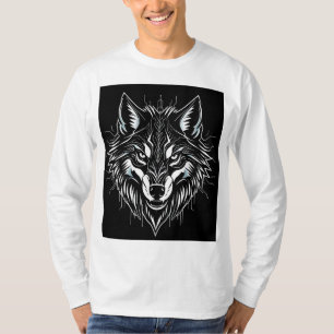 Camiseta Arte da cabeça de lobo