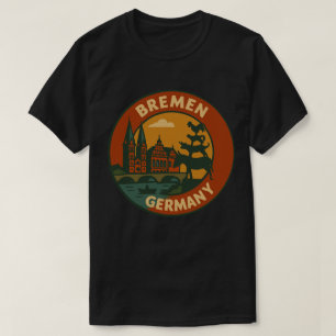 Camiseta Arte da Cidade de Bremen Alemanha