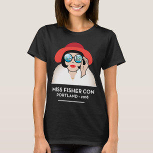 Camiseta Arte da Con Miss Fisher Reversa - para Roupas Escu
