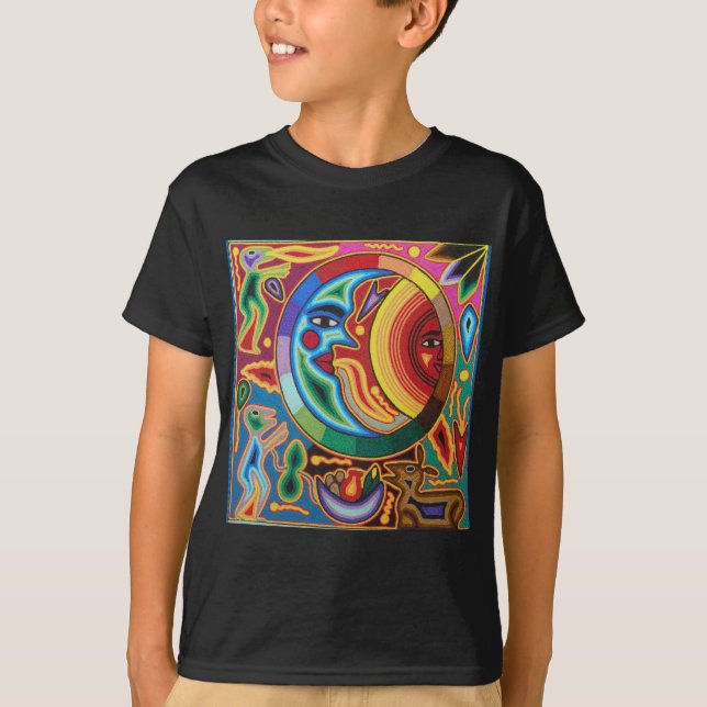 Camiseta Arte da corda de Huichol de México (Frente)