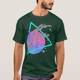 Camiseta Arte da década de 90 Flor Aestético Sakura Vaporwa