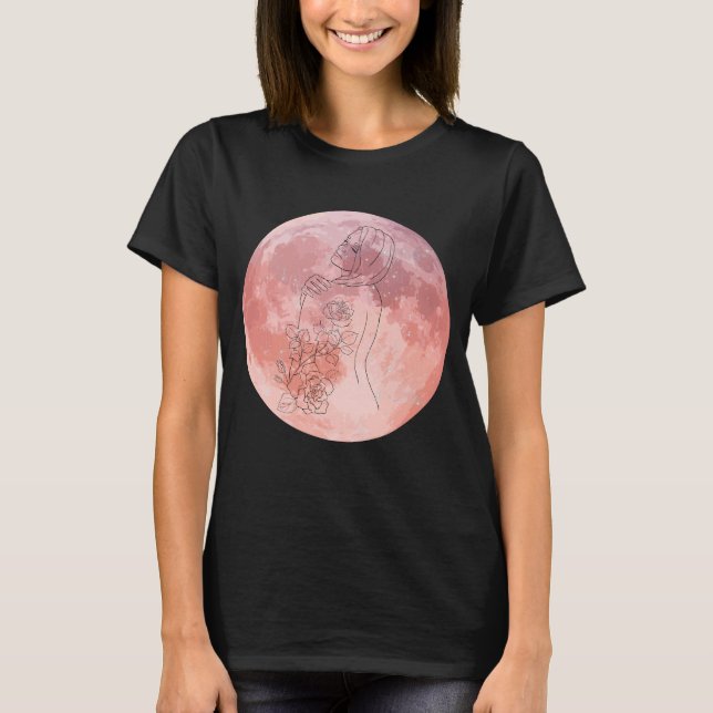 Camiseta Arte da Deusa da Lua Roxa (Frente)