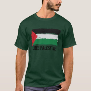 Camiseta Arte da escova da bandeira de Palestina -