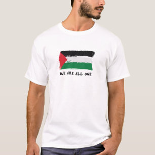 Camiseta Arte da escova da bandeira de Palestina - nós