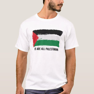 Camiseta Arte da escova da bandeira de Palestina - nós