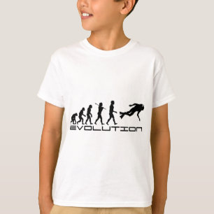 Camiseta Arte da evolução do esporte de água do mergulho