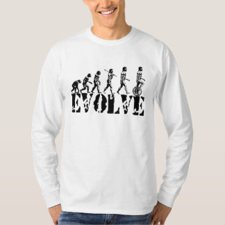 Camiseta Arte da evolução do esporte de Unicycling do