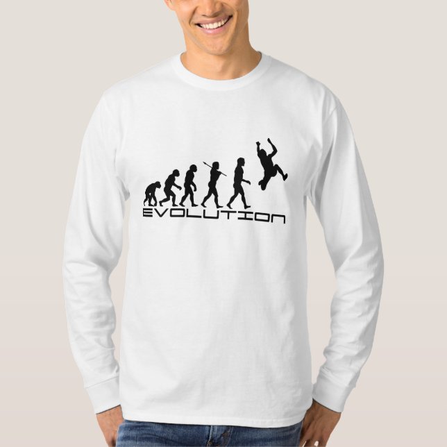 Camiseta Arte da evolução do esporte do salto triplo de (Frente)