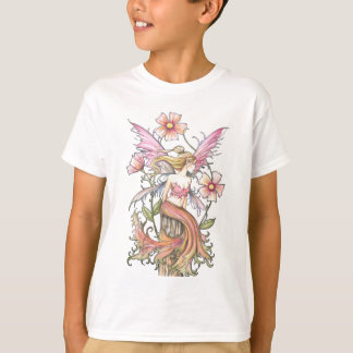 Camiseta Arte da Fada da Flor Rosa