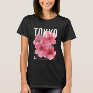 Camiseta Arte da Flor de Cerejeira Japonesa Tóquio Japão Es