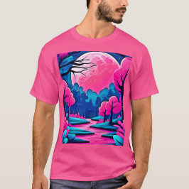 Camiseta Arte da Floresta Rosa-Ligada