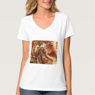 Camiseta Arte da Gêisha Fênix Japonesa Design de Mitologi