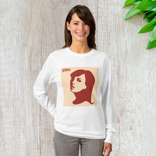 Camiseta Arte da Ilustração Mundialista da Mulher Retroativ