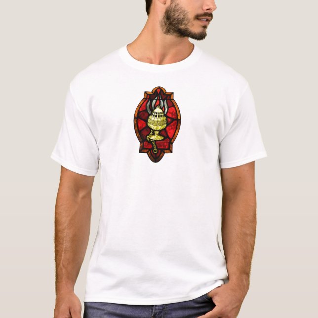 Camiseta Arte da janela de vitral do Thurible (Frente)