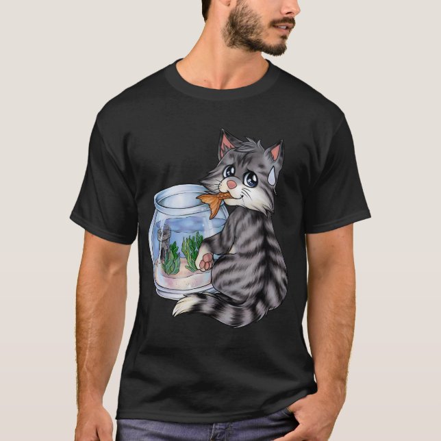 Camiseta arte da lagoa do riacho de peixes (Frente)