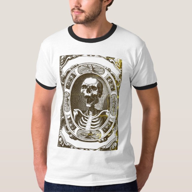 Camiseta Arte da Linha do Caveira da Morte (Frente)
