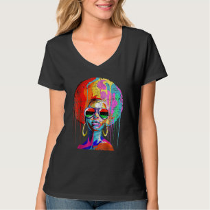 Camiseta Arte da Melanina Afro Rainha Negra