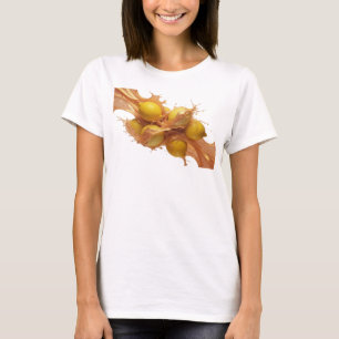Camiseta Arte da Moda de Limões Abstratos Laranja que Atrai
