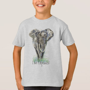 Camiseta Arte da natureza animal de elefante africano da