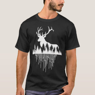 Camiseta Arte da Natureza Vida Selvagem Floresta Caça Veado