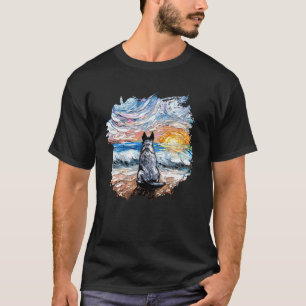 Camiseta Arte da Noite Estrelada do Blue Heeler Amante de C