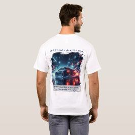 Camiseta Arte da Paisagem Urbana de Neon Drift City